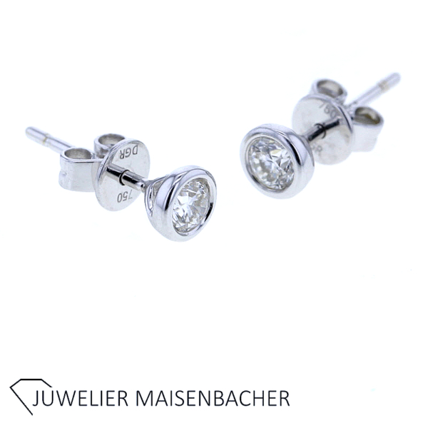 Zauberhafte Solitaire Ohrstecker mit Brillant Gold – Bild 4
