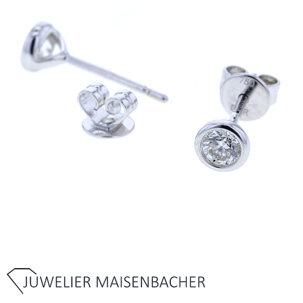 Zauberhafte Solitaire Ohrstecker mit Brillant Gold – Bild 5