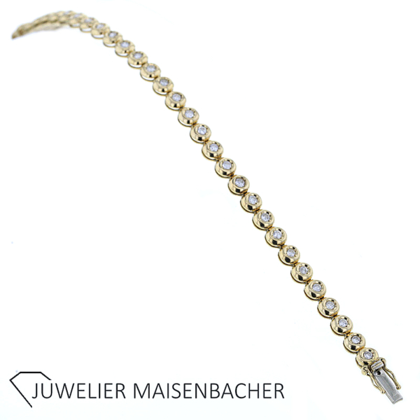 Klassisches Tennis-Armband mit 31 Brillanten Gold – Bild 5