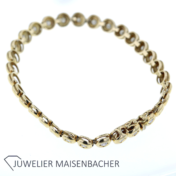 Klassisches Tennis-Armband mit 31 Brillanten Gold – Bild 2