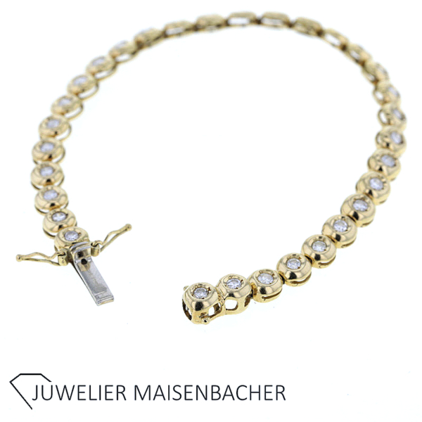 Klassisches Tennis-Armband mit 31 Brillanten Gold – Bild 3