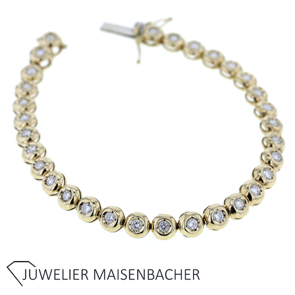 Klassisches Tennis-Armband mit 31 Brillanten Gold – Bild 4