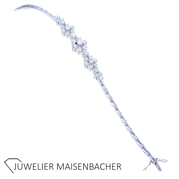 Vintage Blumen Brillant Armband Gold – Bild 6