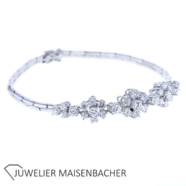 Vintage Blumen Brillant Armband Gold – Bild 7