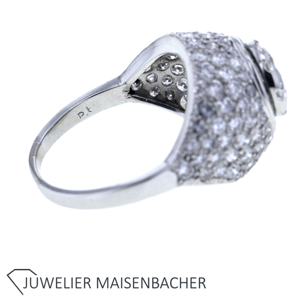 Luxuriöser Damenring mit Smaragd und Brillanten – Bild 3