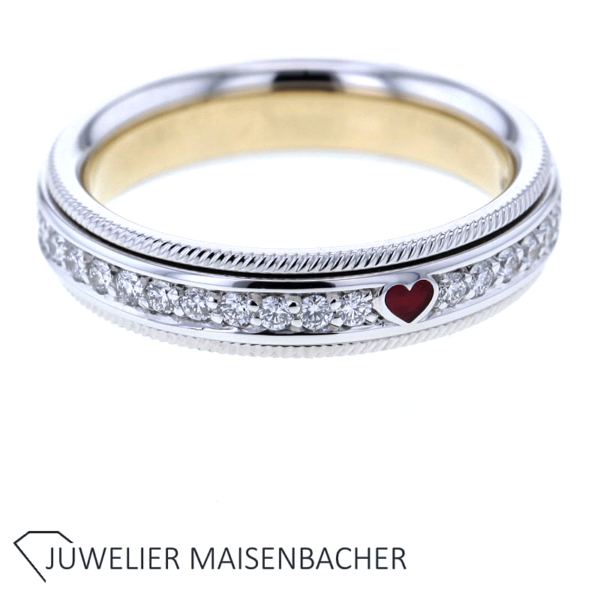 Wellendorff Drehring "Liebeserklärung" mit Brillanten & Seiden Tuch
