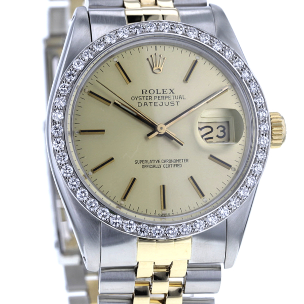 Rolex Datejust Stahl/Gold Ref. 16013 von 1980 mit 46 Diamanten