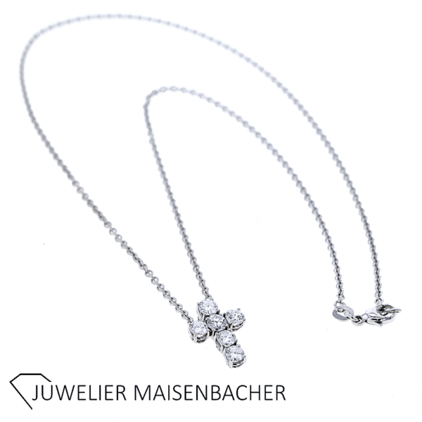 Wempe Brillant Kreuzanhänger mit Kette Gold