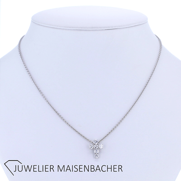 Wempe Brillant Kreuzanhänger mit Kette Gold – Bild 4