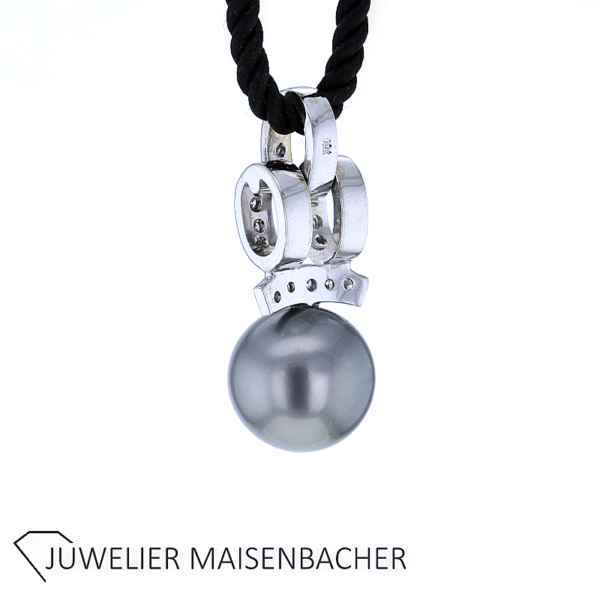 beweglicher Tahiti-Perlanhänger mit Brillanten Gold – Bild 2