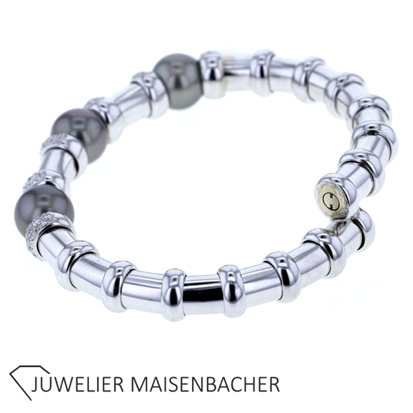 Armspange mit Brillanten und Tahitizuchtperlen Gold – Bild 4