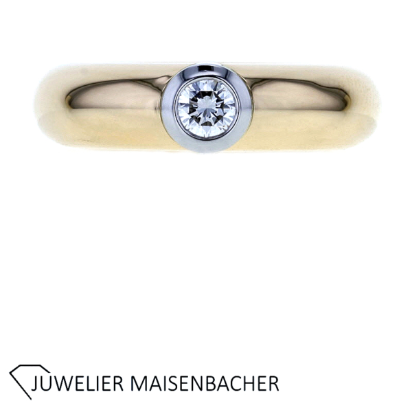Goldschmiede SCHUBART Massiver Ring Solitaire mit Brillant – Bild 5