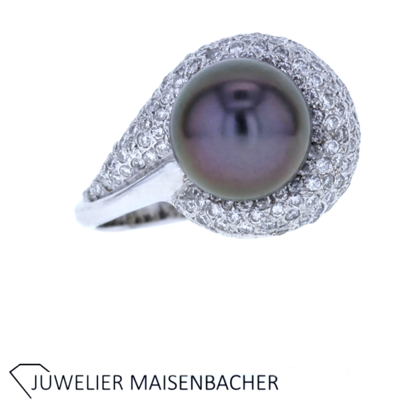 Traumhafter Ring mit Tahitizuchterle und Brillanten – Bild 5