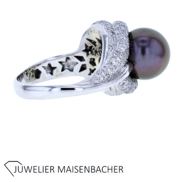 Traumhafter Ring mit Tahitizuchterle und Brillanten