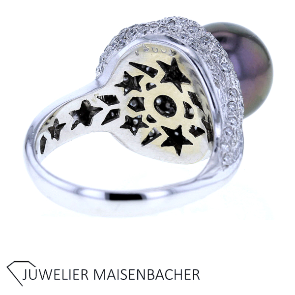 Traumhafter Ring mit Tahitizuchterle und Brillanten – Bild 2