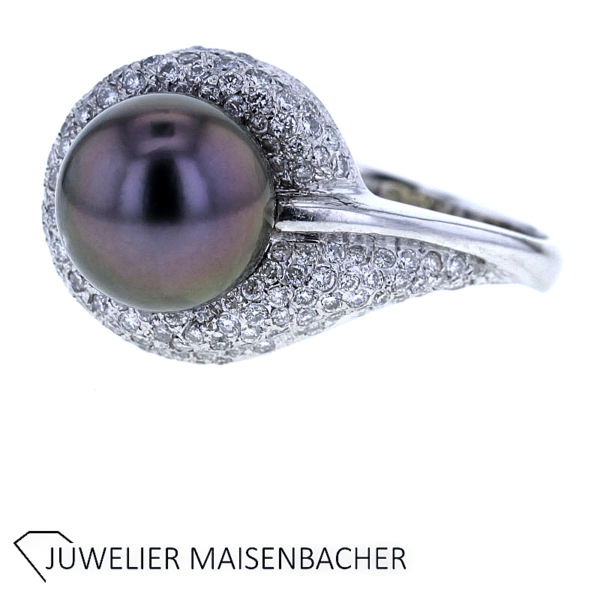 Traumhafter Ring mit Tahitizuchterle und Brillanten – Bild 3
