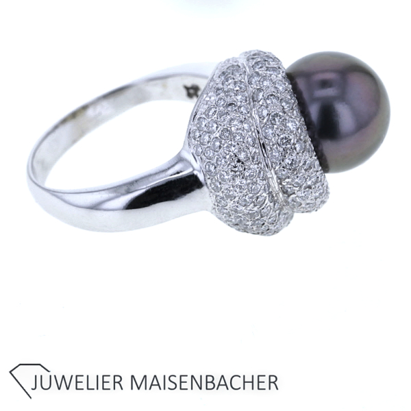 Traumhafter Ring mit Tahitizuchterle und Brillanten – Bild 4