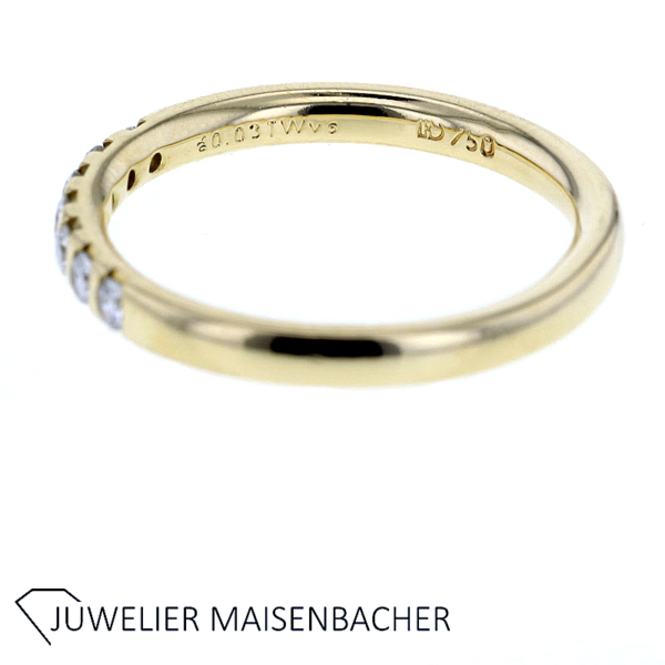 Brillant Halbmemorie Ring Gold