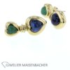 Ohrstecker mit Edelstein Saphir und Chrysopras Gold