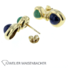 Ohrstecker mit Edelstein Saphir und Chrysopras Gold – Bild 3