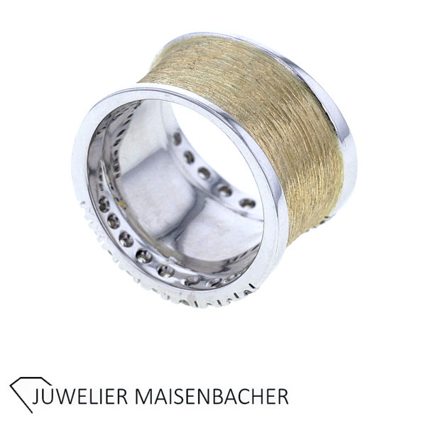 Außergewöhnlicher Designer Ring mit 18 Brillanten ca. 1ct. GG/WG 585/- – Bild 4