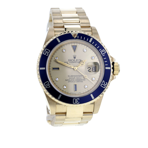 Rolex Submariner Date Ref. 16808, 18K Yellow Gold, Serti Dial – Bild 2