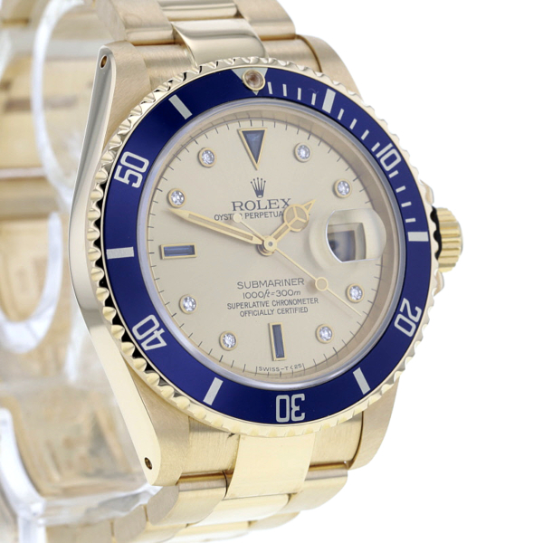 Rolex Submariner Date Ref. 16808, 18K Yellow Gold, Serti Dial – Bild 3