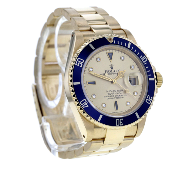Rolex Submariner Date Ref. 16808, 18K Yellow Gold, Serti Dial – Bild 4