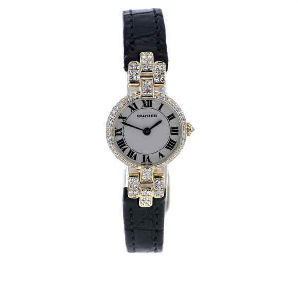 Cartier Damenuhr Rarität Gelbgold 750/- 119 Diamanten – Bild 2
