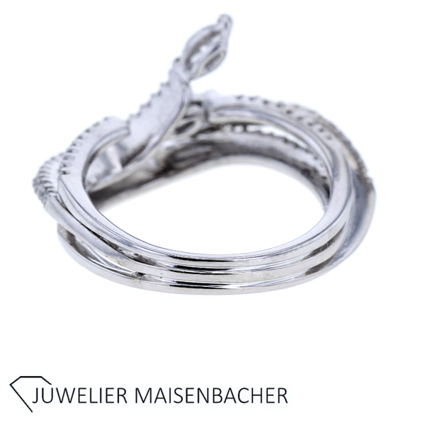 Geschwungener Ring mit Diamanten und Brillanten Gold – Bild 4