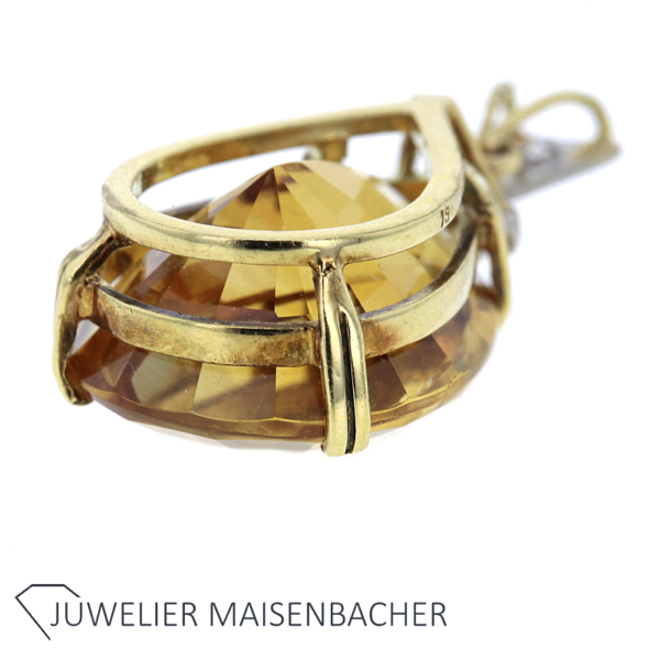 Anhänger mit Citrin und Diamanten Gold – Bild 2