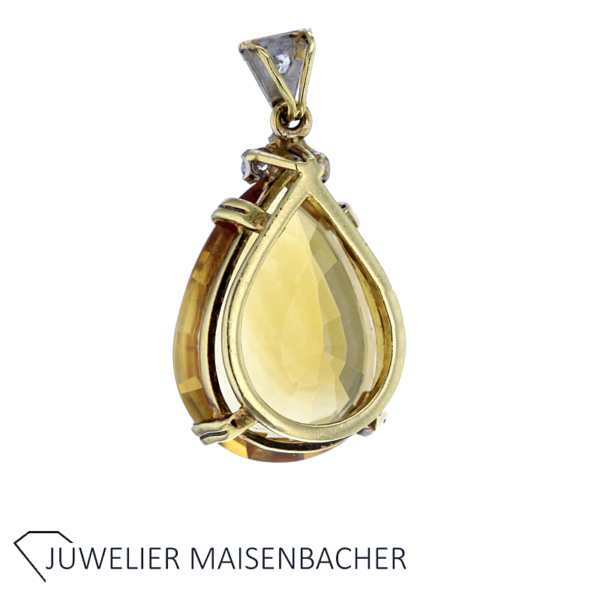 Anhänger mit Citrin und Diamanten Gold – Bild 3