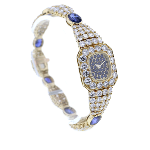Piaget opulente Schmuckbanduhr Gold 750/- 145 Brillanten 34 Saphire – Bild 4