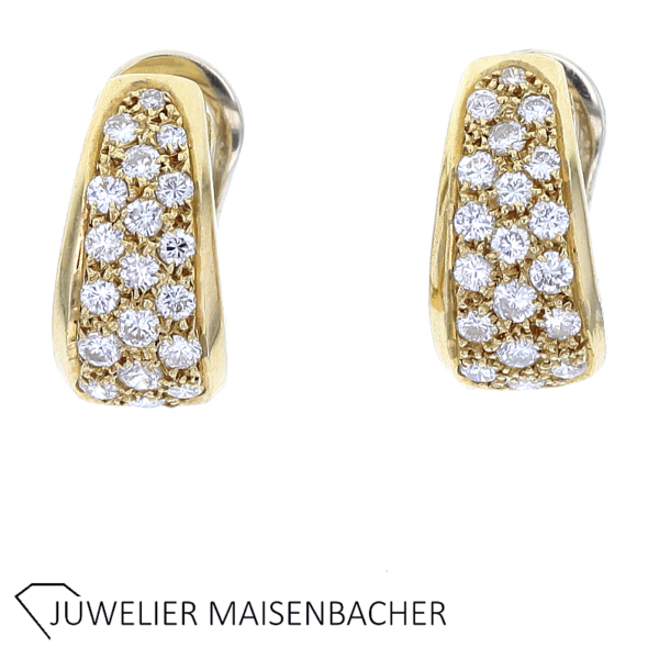 Elegante Ohrclips mit strahlenden Brillanten in 750er Gelbgold