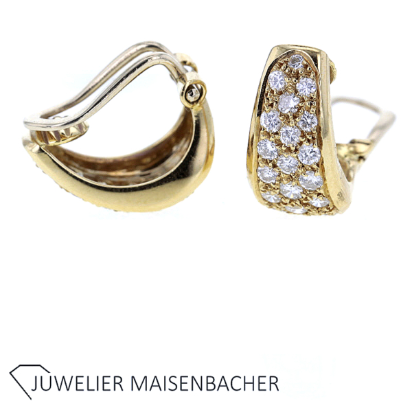 Elegante Ohrclips mit strahlenden Brillanten in 750er Gelbgold – Bild 6