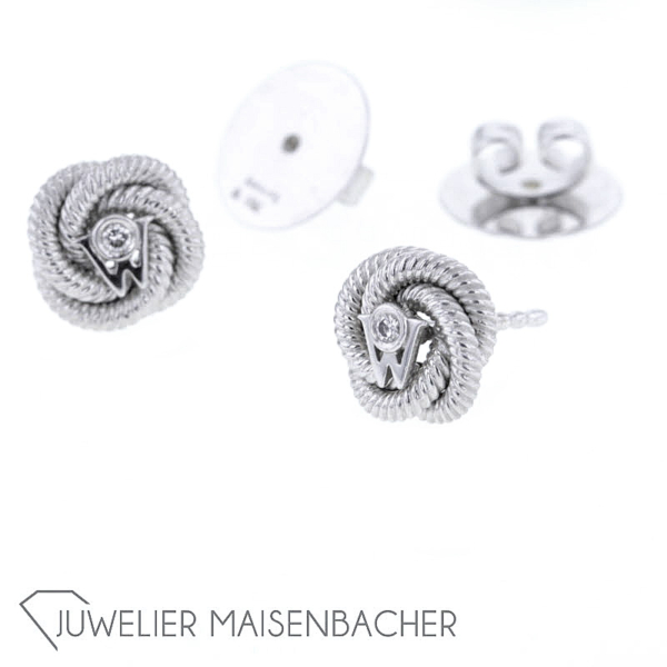 Wellendorff Ohrstecker *Seidenknoten*, Weißgold – Bild 5
