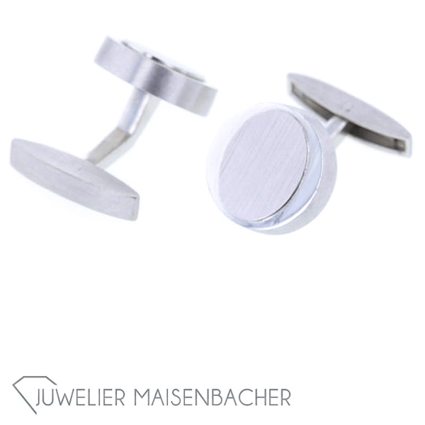 Klassische Manschetten-Knöpfe *Weissgold* – Bild 3