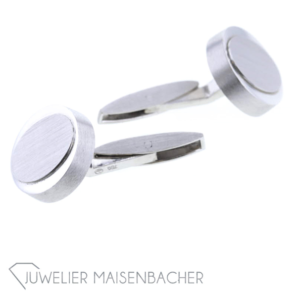 Klassische Manschetten-Knöpfe *Weissgold* – Bild 5