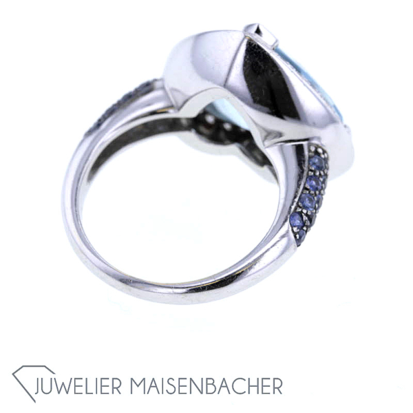 Opulenter Cocktail-Ring *Aquamarin*, Ringgröße 52 – Bild 7