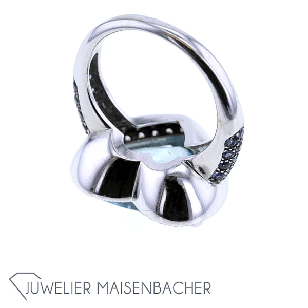 Opulenter Cocktail-Ring *Aquamarin*, Ringgröße 52 – Bild 8