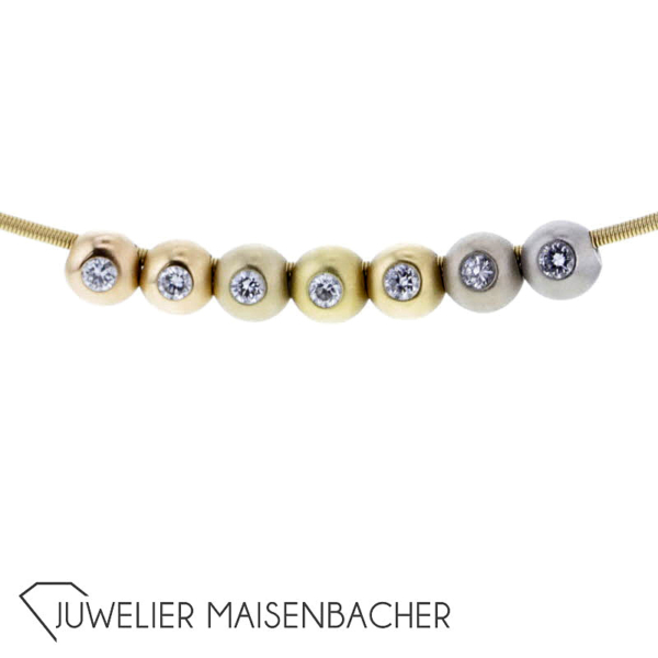 Niessing Schnur mit 7 Brillantkugeln *Farbverlauf*, Länge 38cm – Bild 11