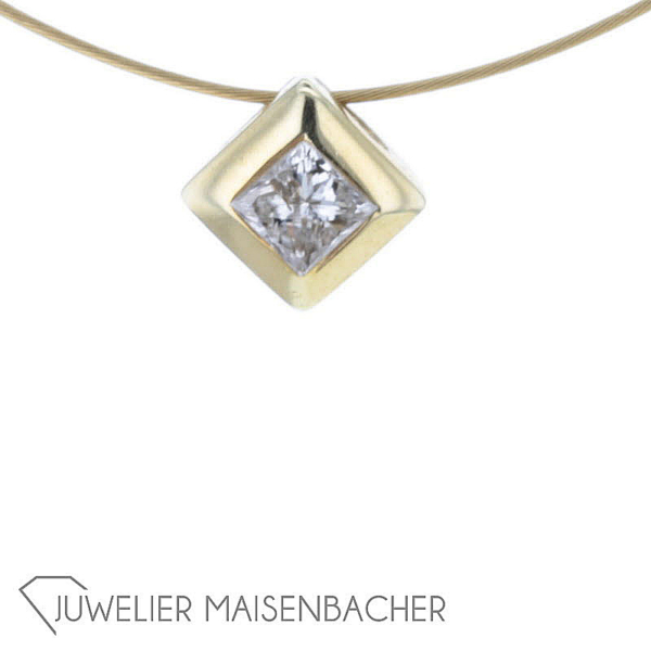 Feines Solitär-Collier *Princess*, Tragelänge 42cm – Bild 9