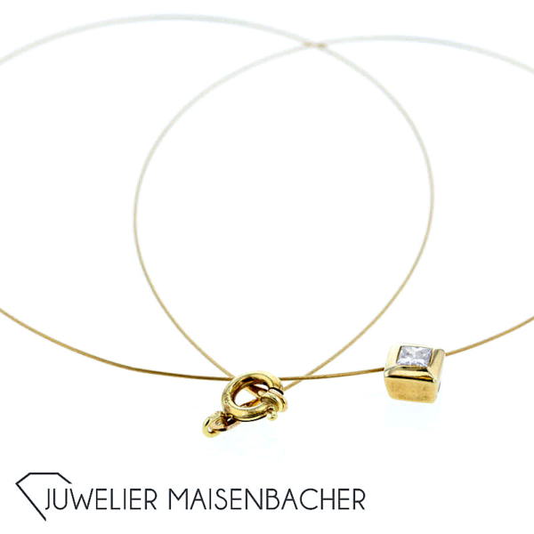 Feines Solitär-Collier *Princess*, Tragelänge 42cm – Bild 11