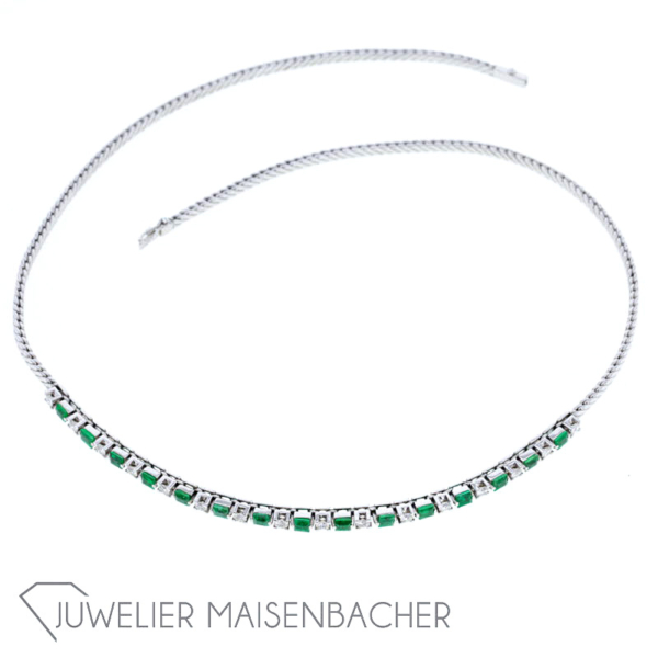 Schmuckset *Smaragd* bestehend aus 2 Colliers, Armband, Ring und Ohrringen – Bild 15
