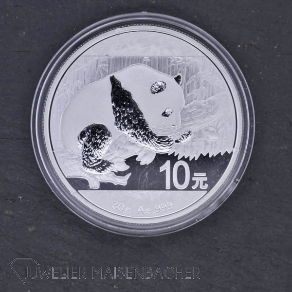 Silbermünze China Panda, 10 Yuan, 999/- Silber. 30 Gramm, 2016, Prägefrisch – Bild 5