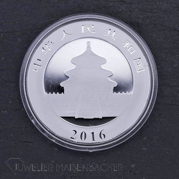 Silbermünze China Panda, 10 Yuan, 999/- Silber. 30 Gramm, 2016, Prägefrisch – Bild 6