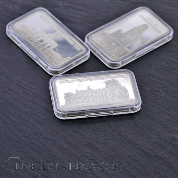 3 Silberbarren Degussa *750 Jahre Berlin*, 999/- Silber, 1987 – Bild 11