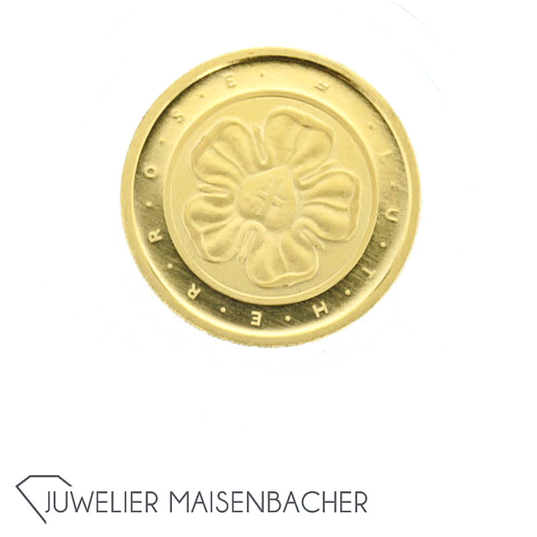Goldmünze *Lutherrose* 999,9 Gold, ¼oz., 50€, 2017 – Bild 3