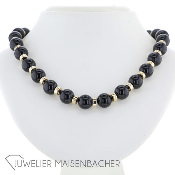 Kugel-Kette *Onyx*, Tragelänge 42cm – Bild 4
