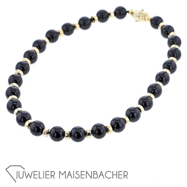 Kugel-Kette *Onyx*, Tragelänge 42cm – Bild 6